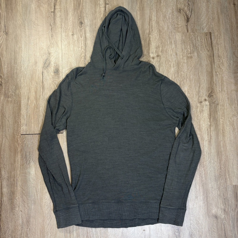 Faherty Sunwashed Hoodie Mens Medium Gray Pullover MKC0096-GRP Organic Cotton